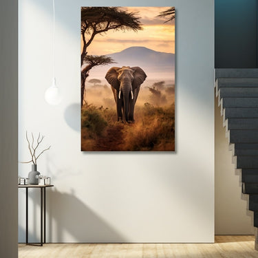 African Elephant Painting on Canvas